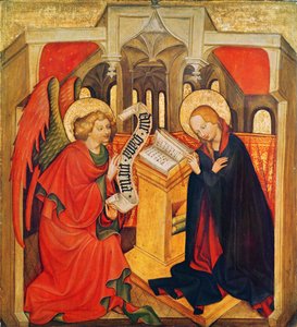 البشارة ، 1430-50 (درجة الحرارة على اللوحة) بواسطة سيد القديس جيمس ألتربيس